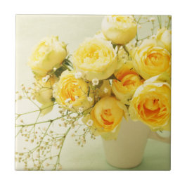 gele rozenstrook tegeltje