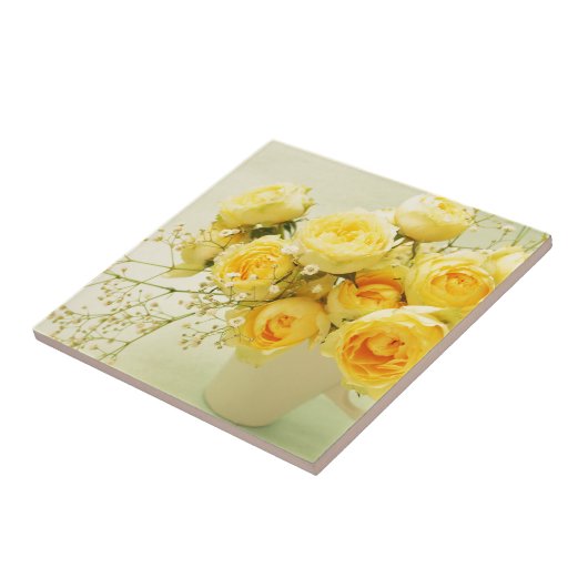 gele rozenstrook tegeltje (Zijkant)