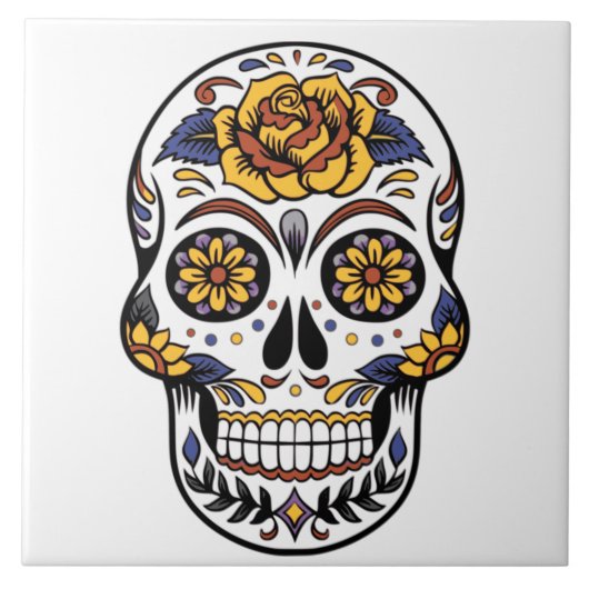 Gele rozensuiker tegeltje (Voorkant)