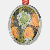 Gele-rozenversiering Metalen Ornament (Links)