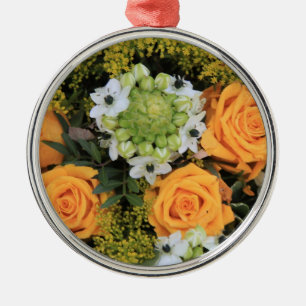 Gele-rozenversiering Metalen Ornament