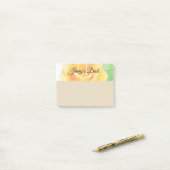 Gele rozenWaterverf Post-it® Notes (Op bureau)
