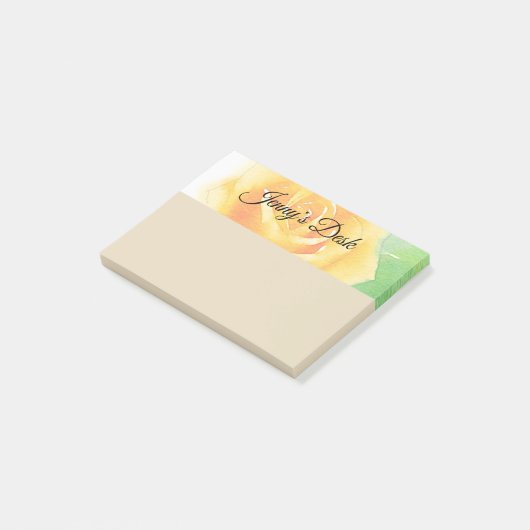 Gele rozenWaterverf Post-it® Notes (Schuin)