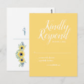 Gele RSVP Briefkaart (Voorkant / Achterkant)