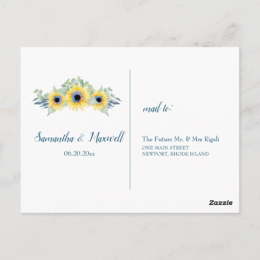 Gele RSVP Briefkaart (Achterkant)