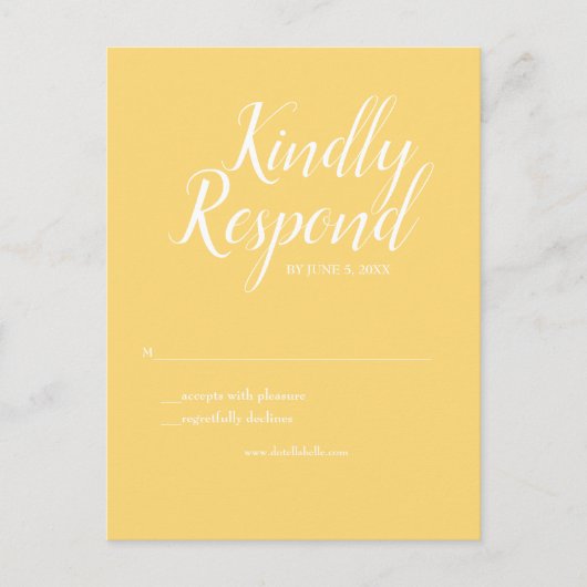 Gele RSVP Briefkaart (Voorkant)