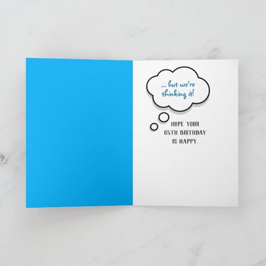 Gele Rubber Duck 65th Birthday Humor Kaart (Binnen)