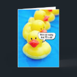 Gele Rubber Duck 70th Birthday Humor Kaart<br><div class="desc">Gele rubbereend in zwembad voor de 70ste verjaardag van de groep. De leeftijd kan worden gewijzigd.</div>