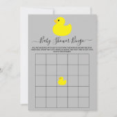 Gele Rubber Duck Baby shower Bingo Kaart (Voorkant)