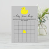 Gele Rubber Duck Baby shower Bingo Kaart (Staand voorkant)
