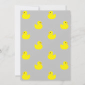 Gele Rubber Duck Baby shower Bingo Kaart (Achterkant)