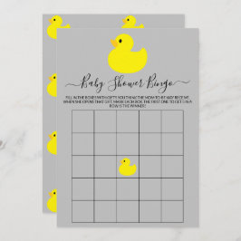 Gele Rubber Duck Baby shower Bingo Kaart