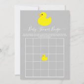 Gele Rubber Duck Baby shower Bingo Kaart (Voorkant)