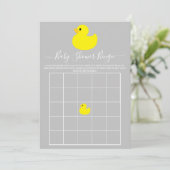 Gele Rubber Duck Baby shower Bingo Kaart (Staand voorkant)