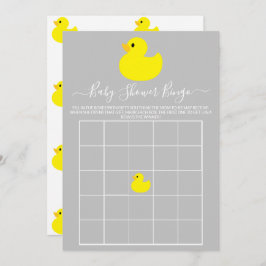 Gele Rubber Duck Baby shower Bingo Kaart