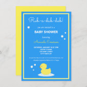 Gele Rubber Duck Baby shower Uitnodiging (Voorkant / Achterkant)