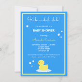 Gele Rubber Duck Baby shower Uitnodiging (Voorkant)