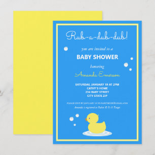 Gele Rubber Duck Baby shower Uitnodiging