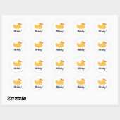 Gele Rubber Duck Bath Ducky Oh Baby shower Ronde Sticker (Vel)