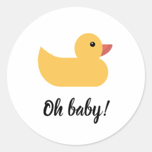 Gele Rubber Duck Bath Ducky Oh Baby shower Ronde Sticker