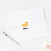 Gele Rubber Duck Bath Ducky Oh Baby shower Ronde Sticker (Envelop)