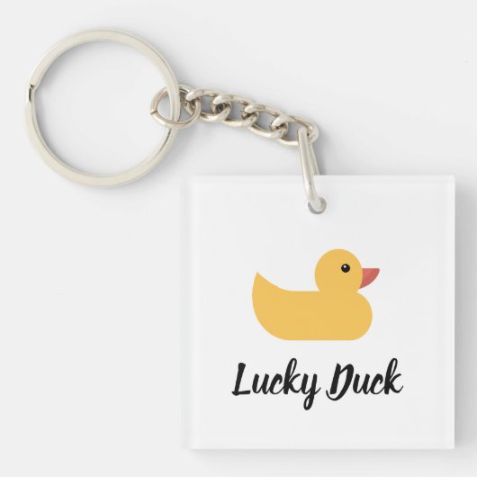 Gele Rubber Duck Bath Lucky Duck Sleutelhanger (voorkant)