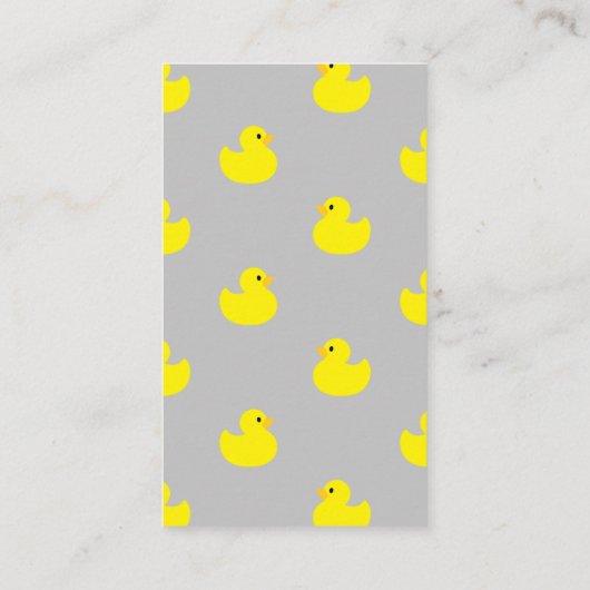 Gele Rubber Duck Boeken voor baby Ticket Informatiekaartje (Achterkant)
