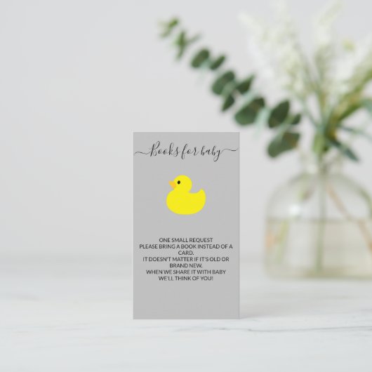 Gele Rubber Duck Boeken voor baby Ticket Informatiekaartje (Staand voorkant)