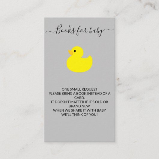Gele Rubber Duck Boeken voor baby Ticket Informatiekaartje (Voorkant)
