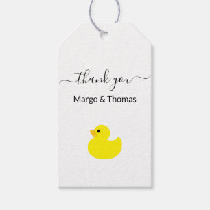 Gele Rubber Duck Dank u Gift Labels Cadeaulabel