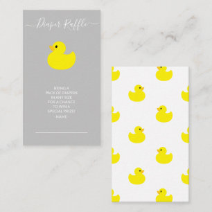 Gele Rubber Duck Diaper Raffle Ticket Enclosure Informatiekaartje