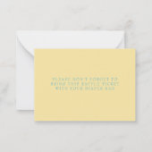 Gele Rubber Duck Luier Raffle Kaart – Baby Showe Notitiekaartje (Achterkant)