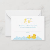 Gele Rubber Duck Luier Raffle Kaart – Baby Showe Notitiekaartje (Voorkant)