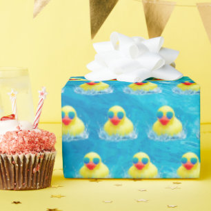 Gele rubber Duck met zonnebril Cadeaupapier