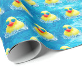 Gele rubber Duck met zonnebril Cadeaupapier (Rol Hoek)