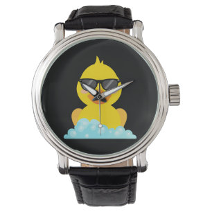 Gele Rubber Duck met zonnebril Horloge