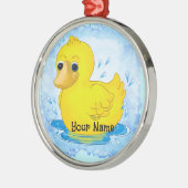 Gele Rubber Duck Metalen Ornament (Links)