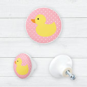 Gele Rubber Duck Polka Dots Keramische Knop