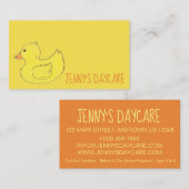 Gele Rubber Duck Preschool Dagopvang Leraar Ducky Visitekaartje (Voorkant / Achterkant)