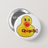 Gele Rubber Duck Quack-tekst Ronde Button 5,7 Cm (Voorkant /achterkant)