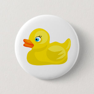Gele Rubber Duck Ronde Button 5,7 Cm