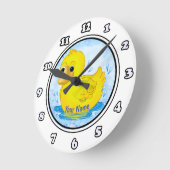 Gele Rubber Duck Ronde Klok (Hoek)