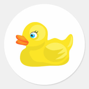 Gele Rubber Duck Ronde Sticker