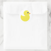 Gele Rubber Duck Ronde Sticker (Tas)