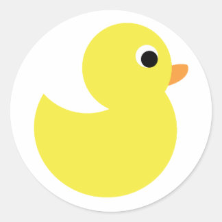 Gele Rubber Duck Ronde Sticker