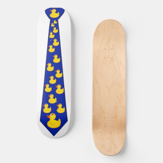 Gele Rubber Duck Stropdas Skateboard (Voorkant)