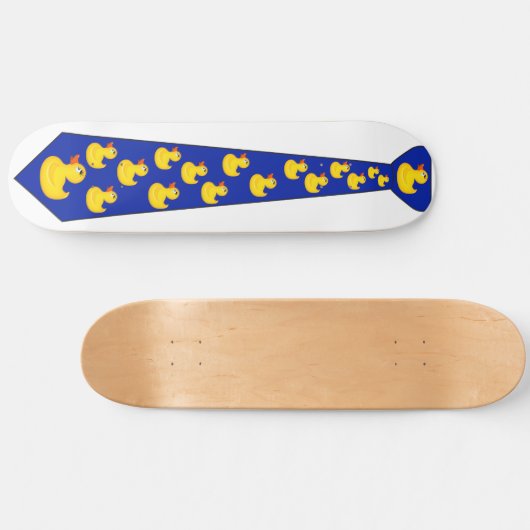 Gele Rubber Duck Stropdas Skateboard (Horizontaal)