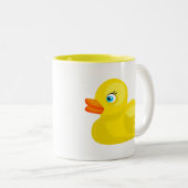 Gele Rubber Duck Tweekleurige Koffiemok (Voorkant rechts)