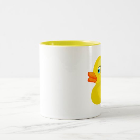 Gele Rubber Duck Tweekleurige Koffiemok (Center)