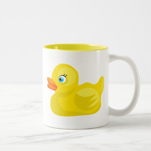 Gele Rubber Duck Tweekleurige Koffiemok (Rechts)